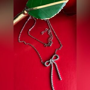 Silver Bow Necklace